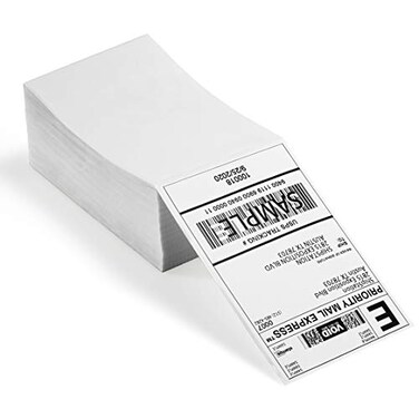 OFFNOVA Thermal Direct Labels Pack of 500 FanFold 4x6 Shipping Labels with Perforation Compatible with Rollo Permanent Adhesive Commercial Grade