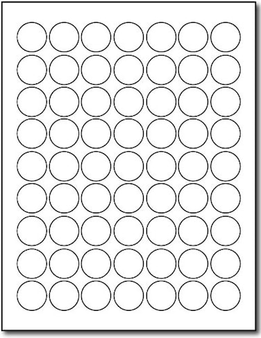 Desktop Publishing 1 Round Glossy Labels White Adhesive Stickers Printable with InkjetLaser Printers 10 Sheets 630 Labels