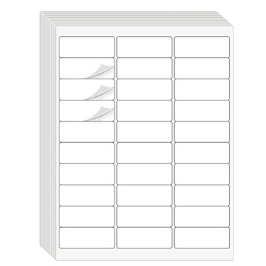 Batrical 1 x 258 Address Labels 1500 Labels Sticker Paper for LaserInk Jet Printer mailing Labels 8511 White 30 per Sheet