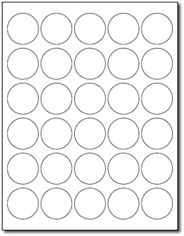 Desktop Publishing 15 Round White Adhesive Labels 30 per Sheet Printable with InkjetLaser 10 Sheets 300 Labels