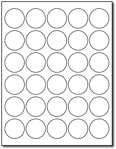Desktop Publishing 15 Round White Adhesive Labels 30 per Sheet Printable with InkjetLaser 40 Sheets 1200 Labels