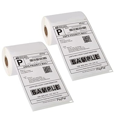 Fangtek 2 Rolls 440 Labels 4x 6 Postage Thermal Shipping Labels 4x6 Thermal Labels Roll Compatible with Dymo 4XL 1744907 LabelWriter