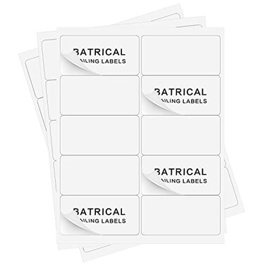 Batrical 24 Shipping Labels 300 Labels Sticker Paper for LaserInk Jet Printer mailing Labels 8511 White 10 per Sheet