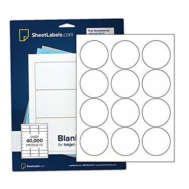 Sheet Labels 25 Round Labels All Purpose White Laser or Inkjet Printing 300 Labels