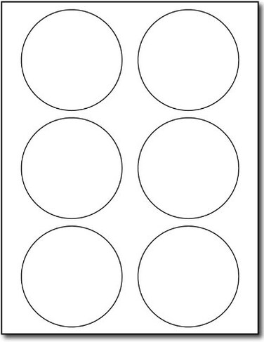 Desktop Publishing 3 13 Round Glossy Labels White Adhesive Stickers Printable with InkjetLaser Printers 10 Sheets 60 Labels