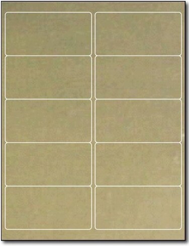 Desktop Publishing 4 x 2 Gold Foil Labels for Laser Printers 10 Sheets 100 Labels