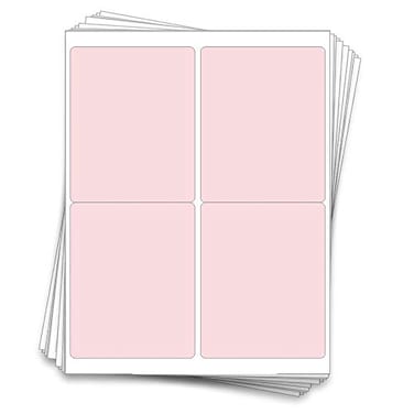 Dashleigh 40 Large Wine Bottle Kraft Printable Labels 4x5 inches fits Classic Bordeaux Burgundy and Champagne Bottles Pastel Pink Laser or Inkjet