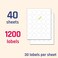 TownStix 40 Sheets 15 inch Round Circle Labels White Printable Stickers for LaserInkjet Printers 85 x 11 inch Letter Sheets