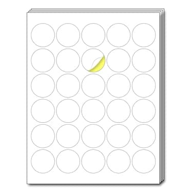 TownStix 40 Sheets 15 inch Round Circle Labels White Printable Stickers for LaserInkjet Printers 85 x 11 inch Letter Sheets