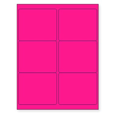 NextDayLabels 812 x 11 Neon Color High Light Fluorescent Labels for Laser Inkjet Printer Pink Fluorescent 4 x 313 6 Per Page 150 Labels