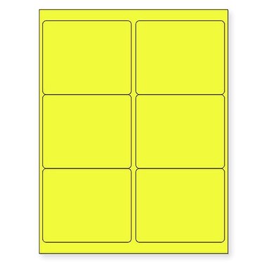 NextDayLabels 812 x 11 Neon Color High Light Fluorescent Labels for Laser Inkjet Printer Yellow Fluorescent 4 x 313 6 Per Page 150 Labels