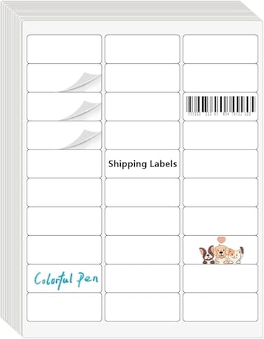 9527 Product 30 up 1 x 258 Sticker Labels Shipping Address Labels SKU Labels for LaserInk Jet Printer100 SheetsTotal 3000 Labels