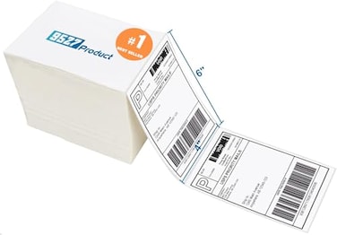 9527 Product Fanfold 4 x 6 Direct Thermal Labels White Perforated Shipping Labels 500pcs per Stack1 Stack