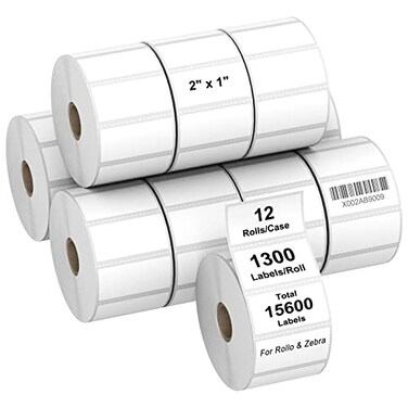 AveneMark 12 Rolls 2 x 1 Direct Thermal Labels for ZB ZD411 LP2824 ZD421 GK420D Barcodes Postage Address Shipping Labels Compatible with Rollo Zebra Desktop Printers Adhesive 1300 LabelsRoll