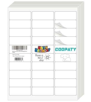 Coopaty 1 x 258 Shipping Labels 3000 Labels 100 Sheets White Blank Laser Inkjet Printer Compatible