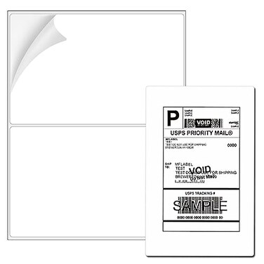 Coopaty Half Sheet Shipping Labels 85 x 55 Sticker Labels for Laser Ink Jet Printers 2 Per Page Self Adhesive Mailing Labels for Packages 100 Sheets 200 Labels