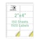 EastCrane 2 x 4 Mailing Labels1500 Shipping Labels150 SheetsPrintable White Address Labels for LaserInkjet PrinterPermanent Adhesive Sticker Labels