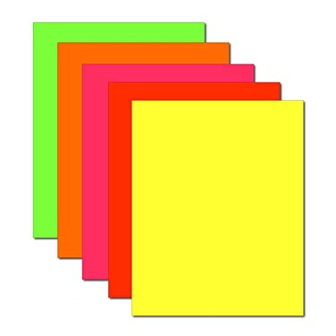Desktop Publishing Fluorescent Labels 8 12 x 11 Bright Neon Color Stickers for High Visibility InkjetLaser 25 Labels