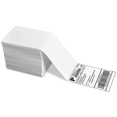 FungLam 4 x 6 Direct Thermal Shipping Labels Pack of 500 Fanfold Labels White Perforated PermanentAdhesive Compatible Zebra Rollo Thermal Label Printer