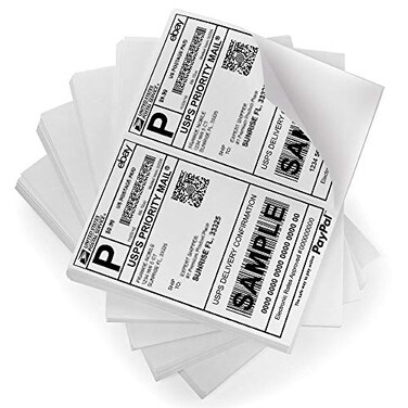 FungLam Shipping Labels 2 per Page Half Sheet Shipping Labels for Laser Inkjet Printers 85 x 55 Self Adhesive Mailing Labels White 100 Sheets 200 Labels