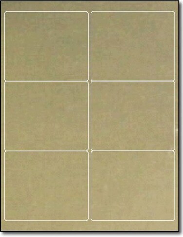 Desktop Publishing Gold Foil Label 4 x 3 13 for Laser Printers 10 Sheets 60 Labels