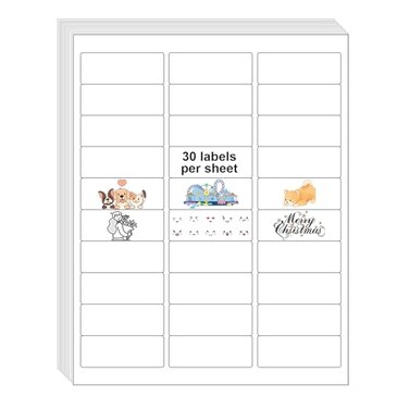 InpourPack 30 UP 3000 Stickers 100 Sheets 1 x 258 Shipping Return Address Labels for Laser Inkjet Printer White Blank Mailing Labels
