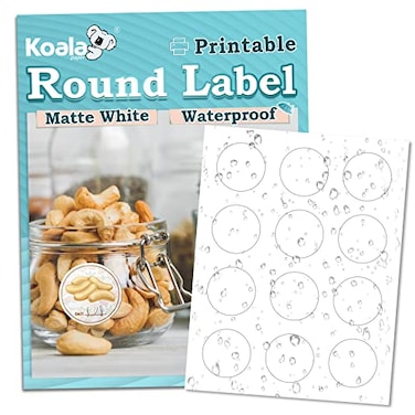KOALA PAPER Koala Round Labels 2 Inch Matte Waterproof Printable Circle Stickers for Inkjet and Laser Printer 240 Circle Labels for Brand Logo Bottle Jar