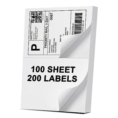 Labelebal Address Labels 2 UP Shipping Stickers for Laser Inkjet Printers85 x 55 Shipping Mailing Labels 2 per Page Shipping Labels 5 12 x 8 12 Half Sheet Labels 200 Labels
