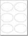 Desktop Publishing Large Oval Glossy Labels 3 78 x 2 34 White Adhesive Stickers Printable with InkjetLaser Printers 10 Sheets 60 Labels