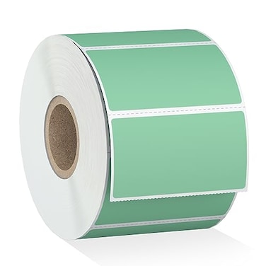 Misofuki 225 x 125 Green Direct Thermal Barcode Labels 1000 Pcs for Zebra ZD410 ZD411 LP2824 214x114 1 Roll Waterproof Strong Adhesive Perforated Return Address Labels Used with Rollo MUNBYN