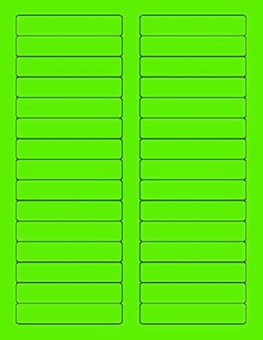 NextDayLabels 812 x 11 Neon Color High Light Fluorescent Labels for Laser Inkjet Printer Green Fluorescent 23 x 3716 30 Per Page 750 Labels