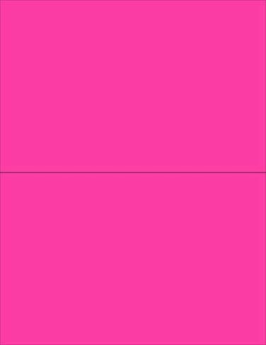 NextDayLabels 812 x 11 Neon Color High Light Fluorescent Labels for Laser Inkjet Printer Pink Fluorescent 812 x 512 2 Per Page 50 Labels