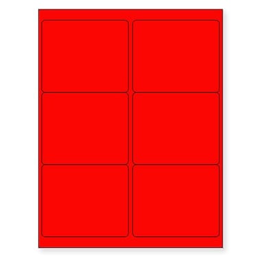 NextDayLabels 812 x 11 Neon Color High Light Fluorescent Labels for Laser Inkjet Printer Red Fluorescent 4 x 313 6 Per Page 150 Labels
