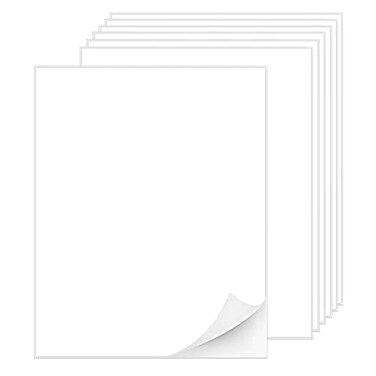 MPRT Printable White Sticker Labels 100 Sheets 85 x 11 Full Sheet Label Stickers Paper for Laser Inkjet Printer Matte 100 Labels