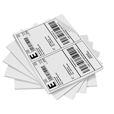 Pacific Mailer Shipping Labels Half Sheet Shipping Label Compatible for Inkjet 2 Per Page 85 x 11 Self Adhesive Mailing Return Address Labels Printable Sticker Paper 100 Sheets 200 Labels White