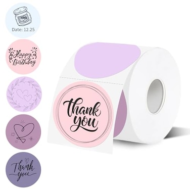 starboling Thermal Label2 Inch Pink Gradient Round Thermal Printer StickersSelfAdhesive Round Direct Thermal LabelsThermal Stickers for DIY Logo DesignName Tag 500 Labels1 Roll