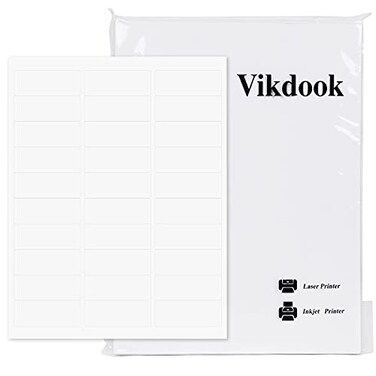 VIKDOOK 30 Up Labels 1 x 258 On Us Letter Printable Address Labels Self Adhesive 30 Labels per Sheet FBA Labels for Laser or Inkjet Printer Work for UPC Barcode Total 750 Labels