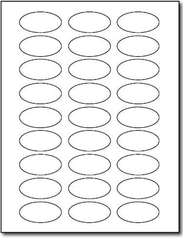Desktop Publishing White Oval Labels 2 x 1 27 Labels Per Sheet for Inkjet Laser Printers 25 Sheets 675 Labels