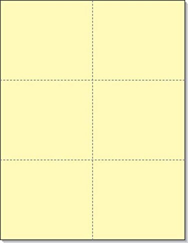 NextDayLabels Pack of 812 x 11 Laser Printer Blank Perforated Cards 6 up per Page Canary 300 Cards