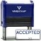 Pacific Stamp Accepted Self Inking Rubber Stamp Blue Ink Large