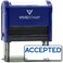 Pacific Stamp Accepted Self Inking Rubber Stamp Blue Ink Large