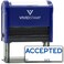 Pacific Stamp Accepted Self Inking Rubber Stamp Blue Ink Large