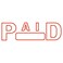 2000 PLUS 2000 Plus Green Line SelfInking Message Stamp Paid 80 Recycled 1 12 x 916 Impression Red Ink 098370