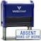 Vivid Stamp Absent Makeup Work Teacher Self Inking Rubber Stamp Blue Ink Large
