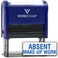 Vivid Stamp Absent Makeup Work Teacher Self Inking Rubber Stamp Blue Ink Large