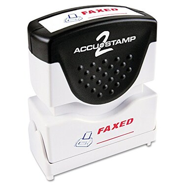 AccuStamp ACCUSTAMP2 035533 PreInked Shutter Stamp FAXED RedBlue Ink 1 Count