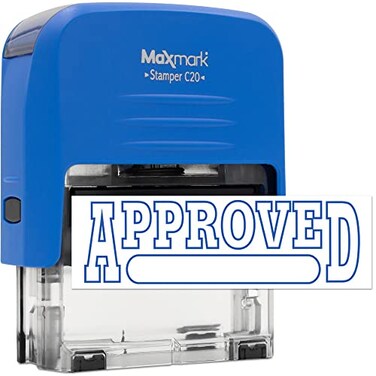 MaxMark Approved Self Inking Stamp Printer 20 Style 2 Blue Ink
