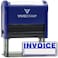 Vivid Stamp Basic Invoice Self Inking Rubber Stamp Blue Ink Large