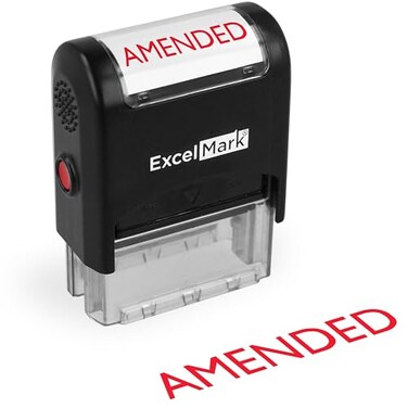 ExcelMark AMENDED Self Inking Rubber Stamp Red Ink A1539
