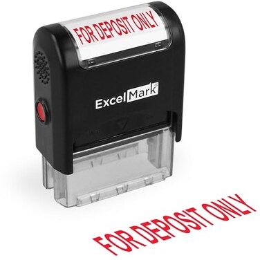 ExcelMark for Deposit ONLY Self Inking Rubber Stamp Red Ink